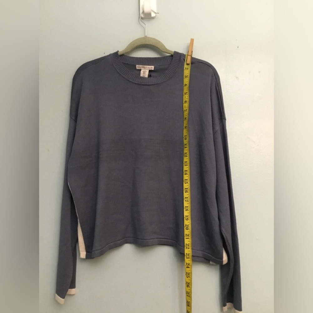 Sincerely Jules Navy Knit Top and Cream Stripe Detail - Picture 2 of 16